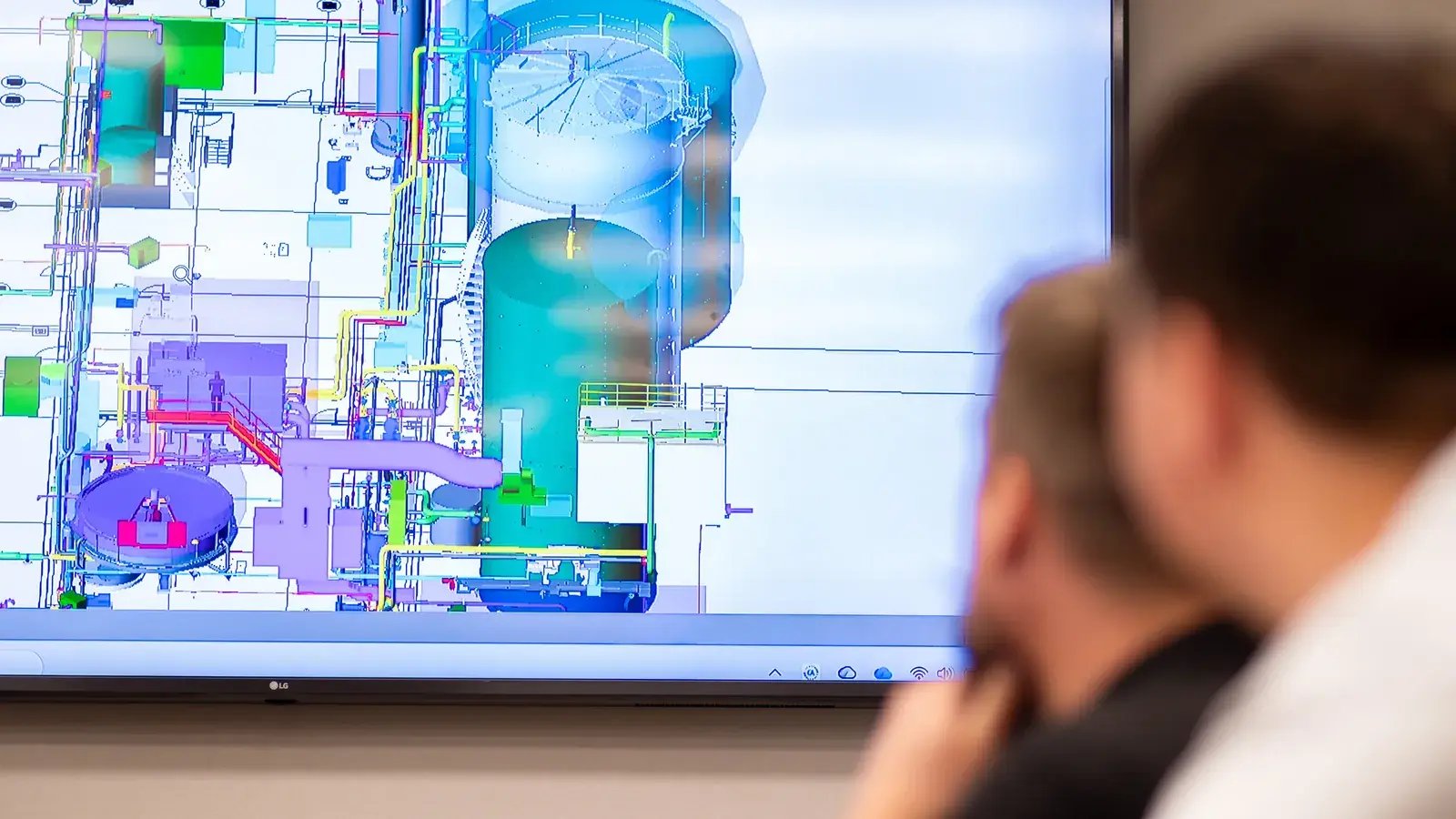 people viewing 3d industrial plant cad model