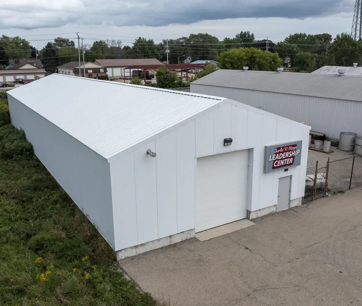 charles meyer leadership center building exterior aerial